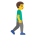 man walking facing right